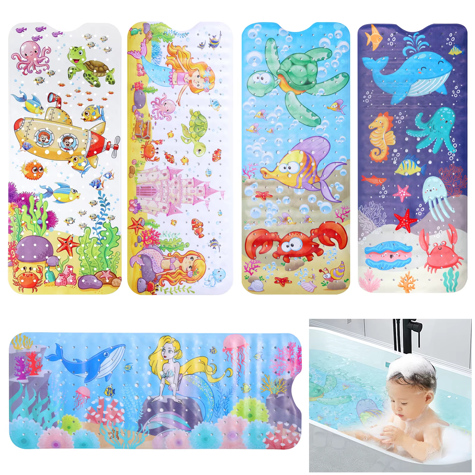 Grand tapis de bain de dessin animé pour bébés et enfants