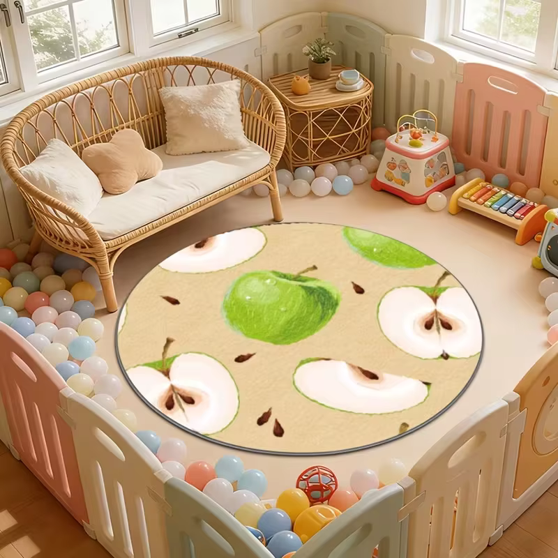 Tapis rond en forme de tomate