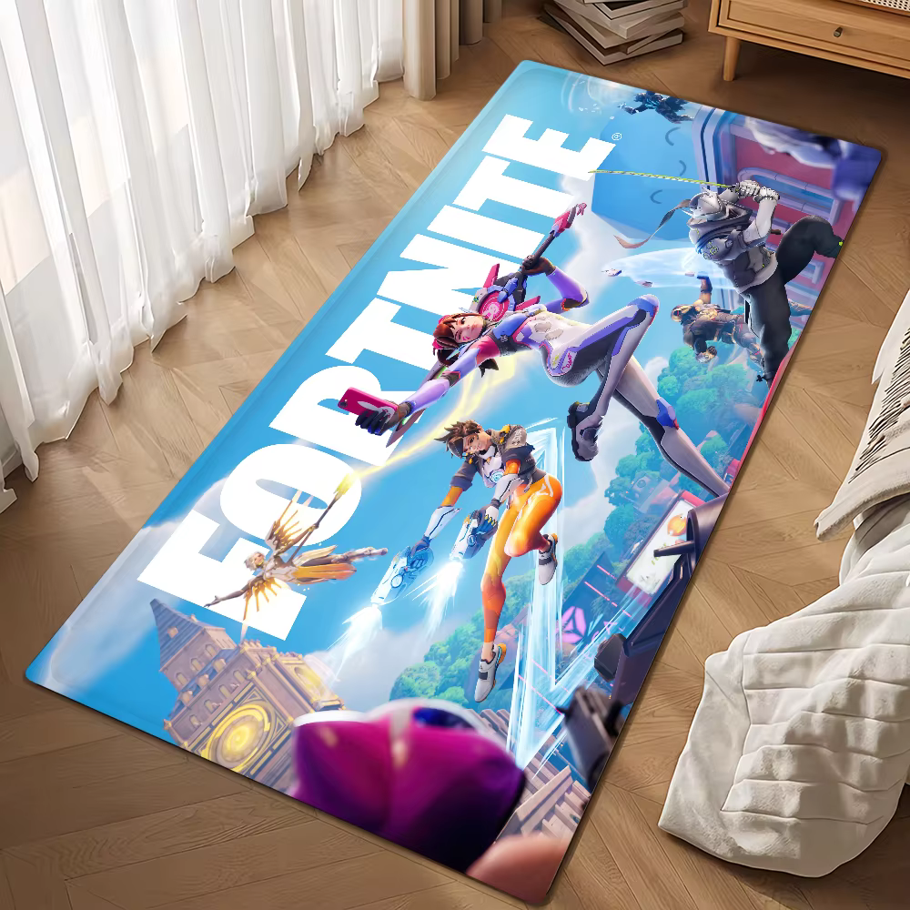 F-Fortnites Cartoon Game Door Mat Bath Tapis de sol décoratif polyvalent en microfibre et flanelle