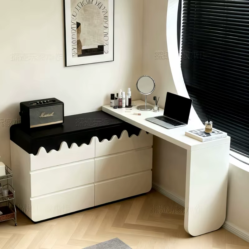 Meuble de rangement pour chambre à coucher, commode, table de maquillage, coiffeuse vintage, meuble français en liquidation
