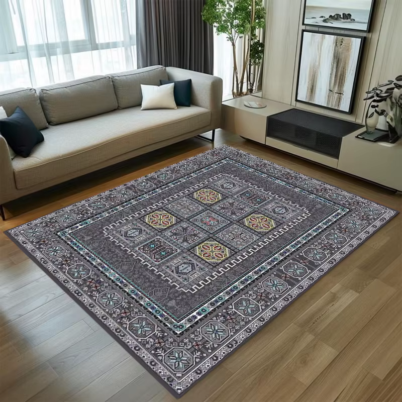 Tapis d'appoint rouge persan à motifs floraux