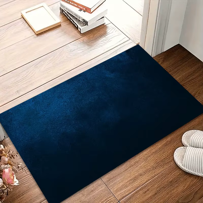 Tapis de sol en velours bleu marine uni
