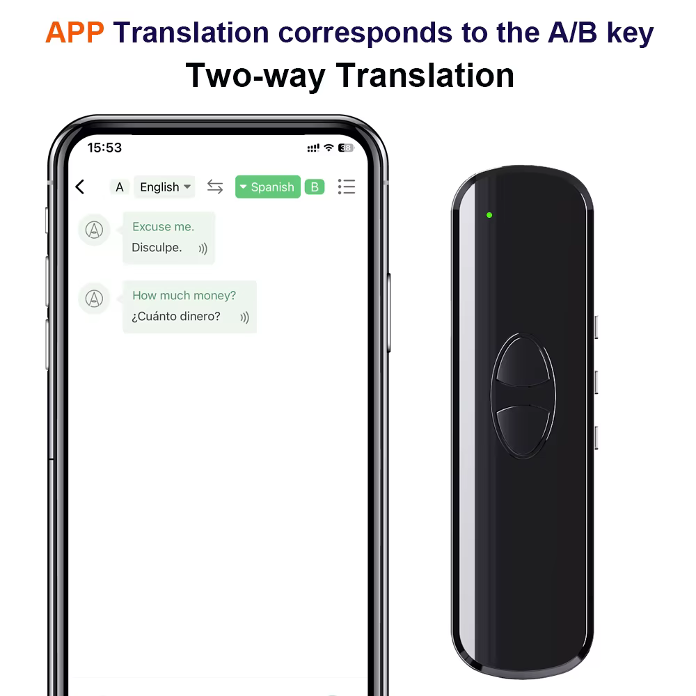 Dispositif de traduction linguistique, traduction bidirectionnelle en temps réel, application prenant en charge 150 langues, traduction vocale pour voyages, apprentissage, shopping