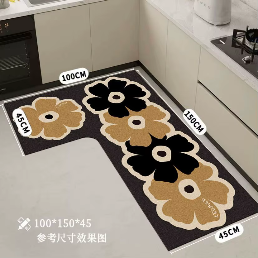 Tapis de sol de cuisine au design minimaliste avec coussin absorbant l'eau en terre de diatomée
