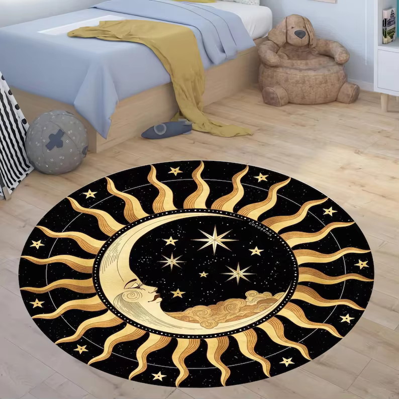 Tapis rond Phase de lune