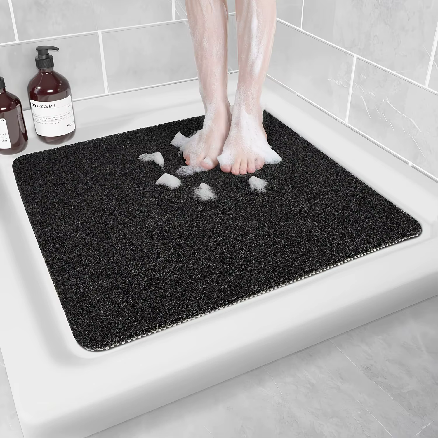 Tapis de douche/baignoire antidérapant et confortable en PVC