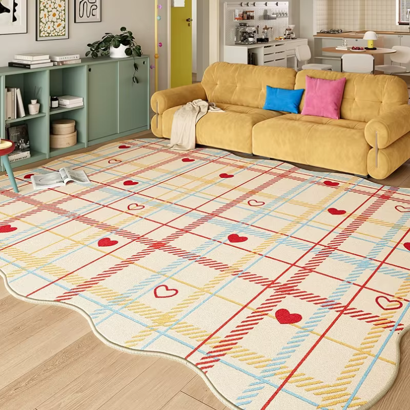 Tapis de décoration de chambre à coucher couleur Dopamine