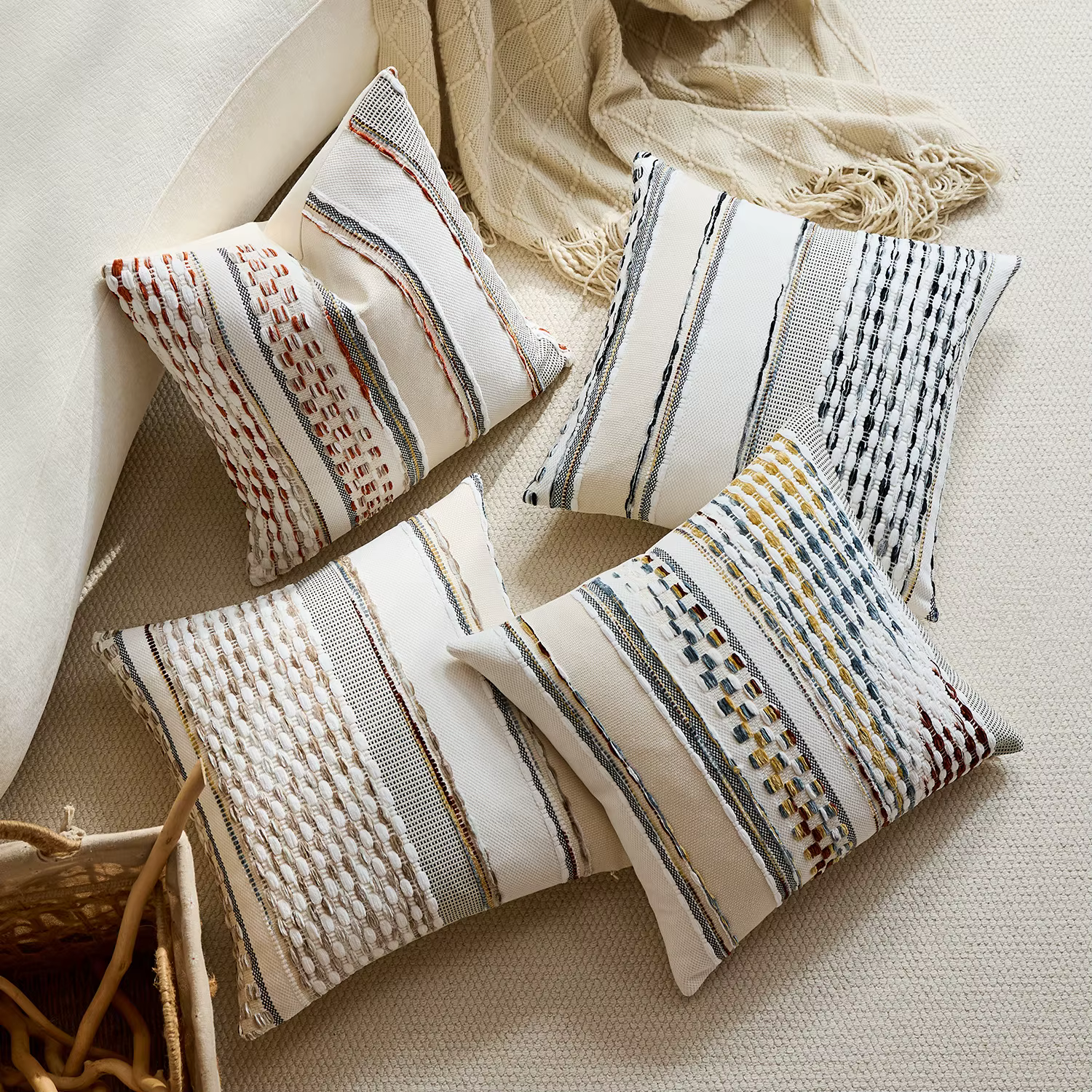 Nouvelle Housse de Coussin Style Bohème 2026 en Chenille Vintage