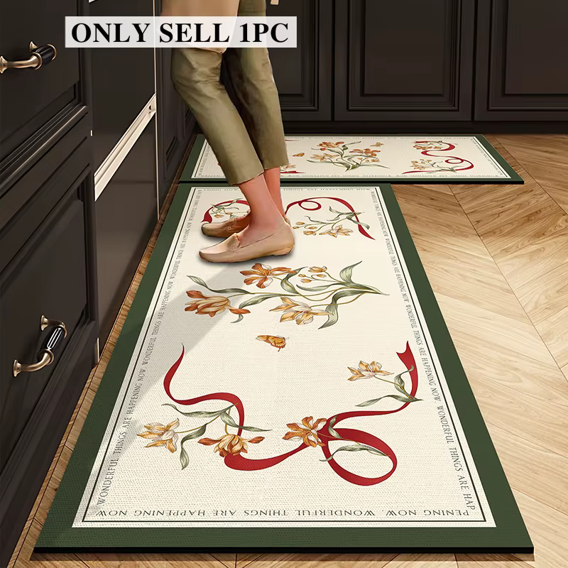 Tapis de cuisine imperméable en cuir PVC