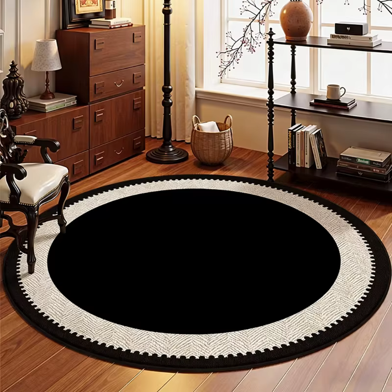Tapis rond lavable de Style français