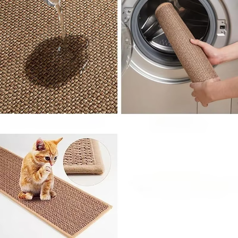 1/3 pièces Tapis antidérapant pour marches d'escalier en jute naturel