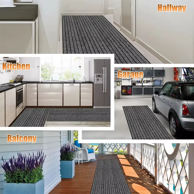 Tapis de cuisine rayé uni DIY 40 cm × 3 m