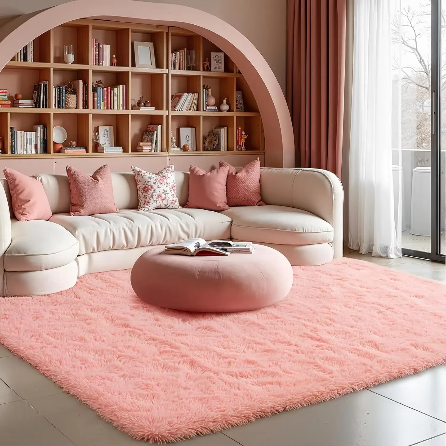 Tapis de chambre rose VIKAMA - Doux et moelleux pour la décoration intérieure
