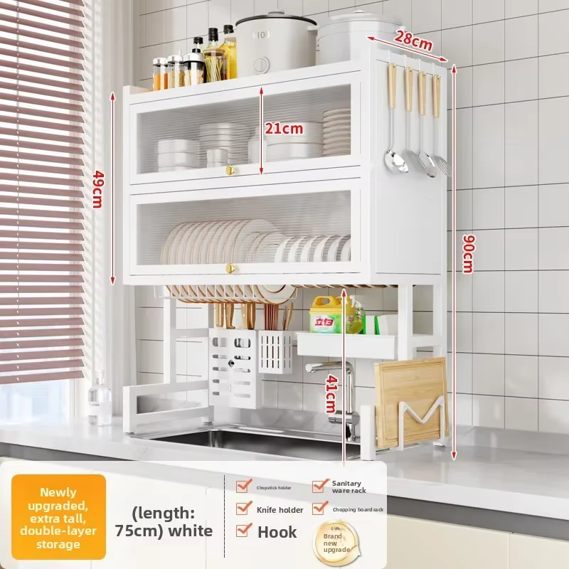 Égouttoir de cuisine, égouttoir à vaisselle, égouttoir à assiettes, rangement pour évier, étagère pour lave-vaisselle, étagère de rangement pour vaisselle