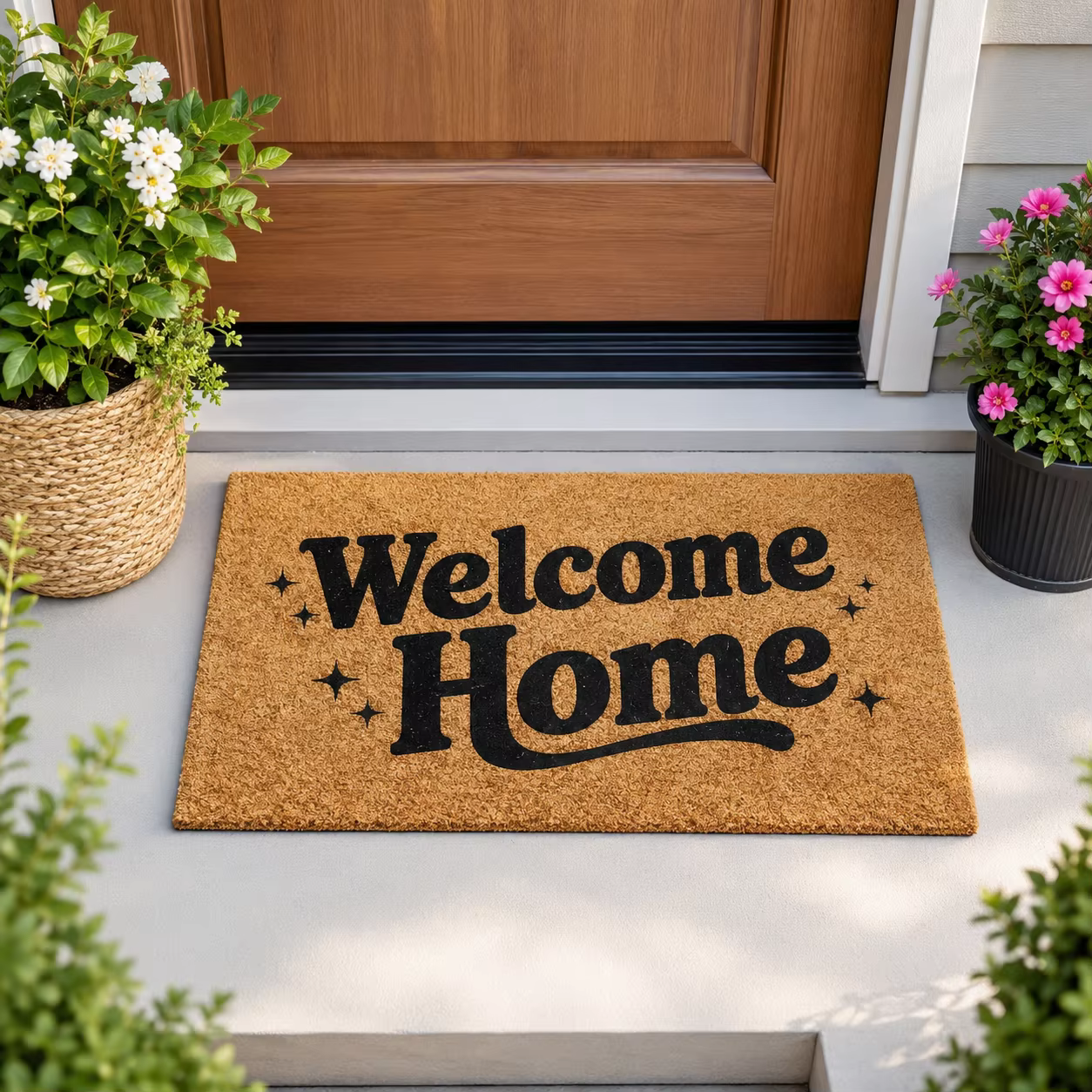 Tapis de bienvenue personnalisé ultra absorbant et antidérapant avec votre texte – Élégant