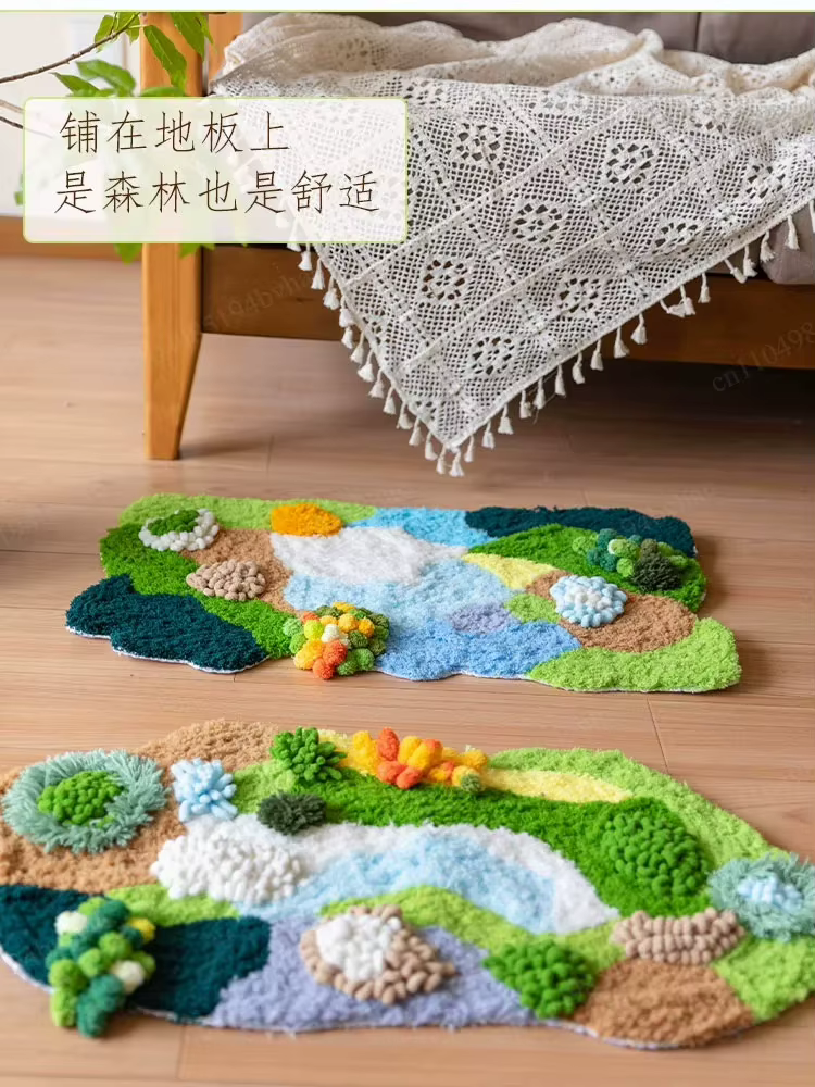 Kit de crochet pour tapis fait main, kit de broderie pour tapis fait main, kit de crochet pour tapis de décoration intérieure