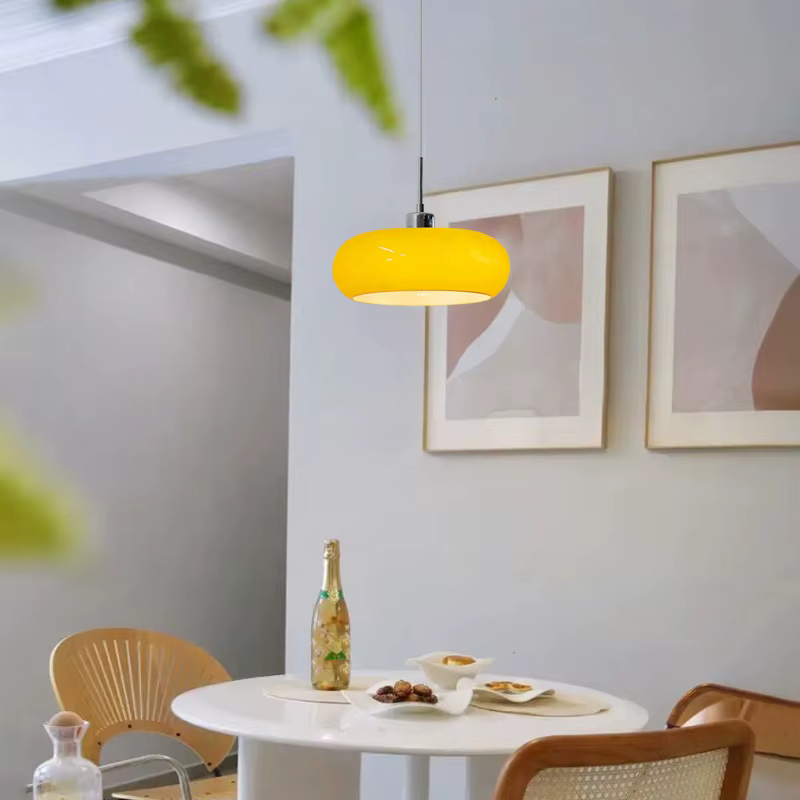 Lustre de Style Bauhaus pour Restaurant, chambre nordique, salon, lampe chaude, suspension, couloir, allée, lustre en verre