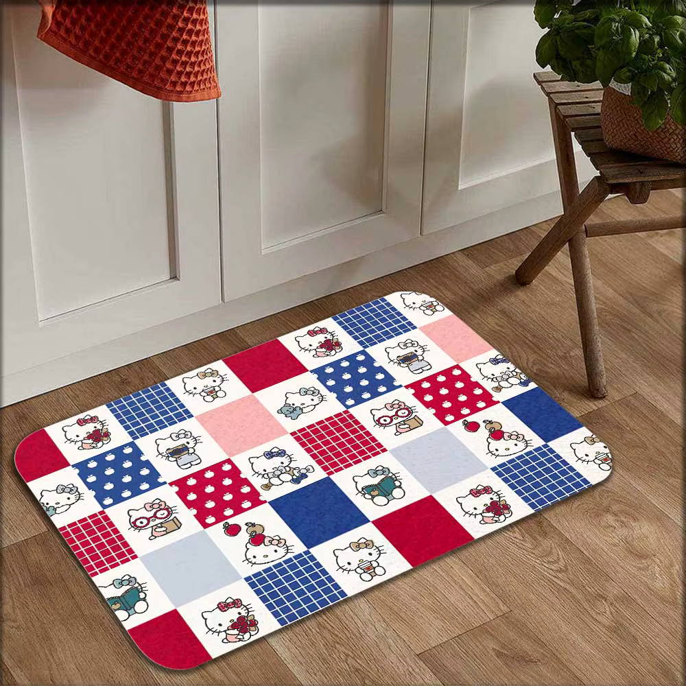 Tapis de dessin animé Kawaii Kitty dans le salon