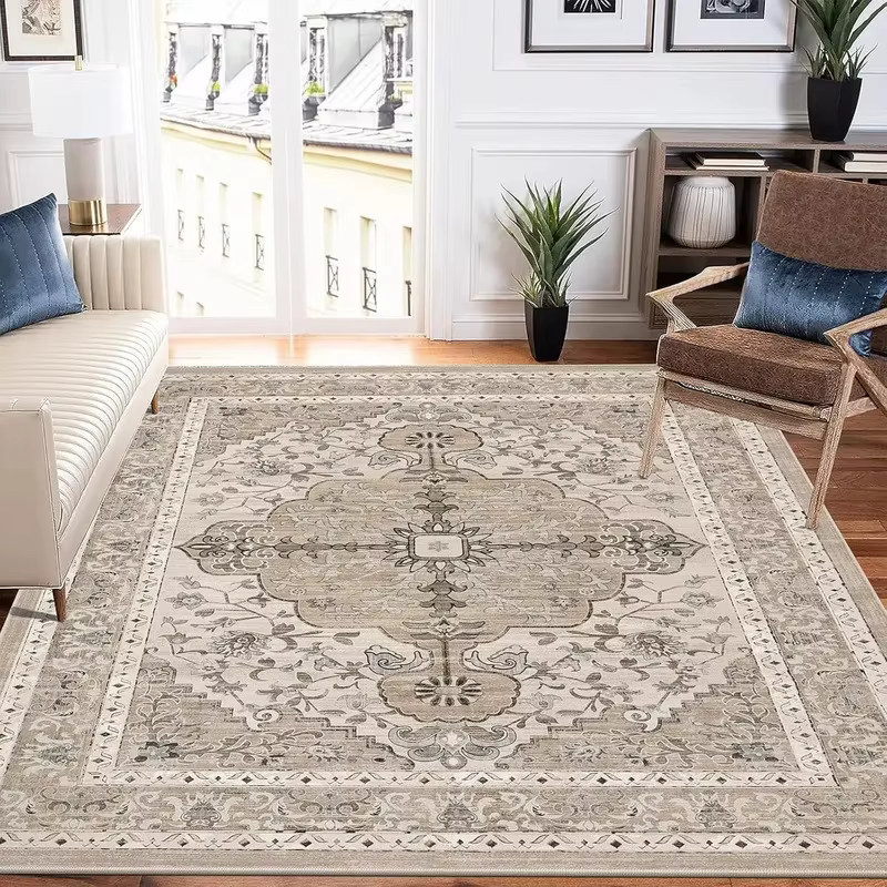 VIKAMA Tapis oriental persan vintage avec motif floral