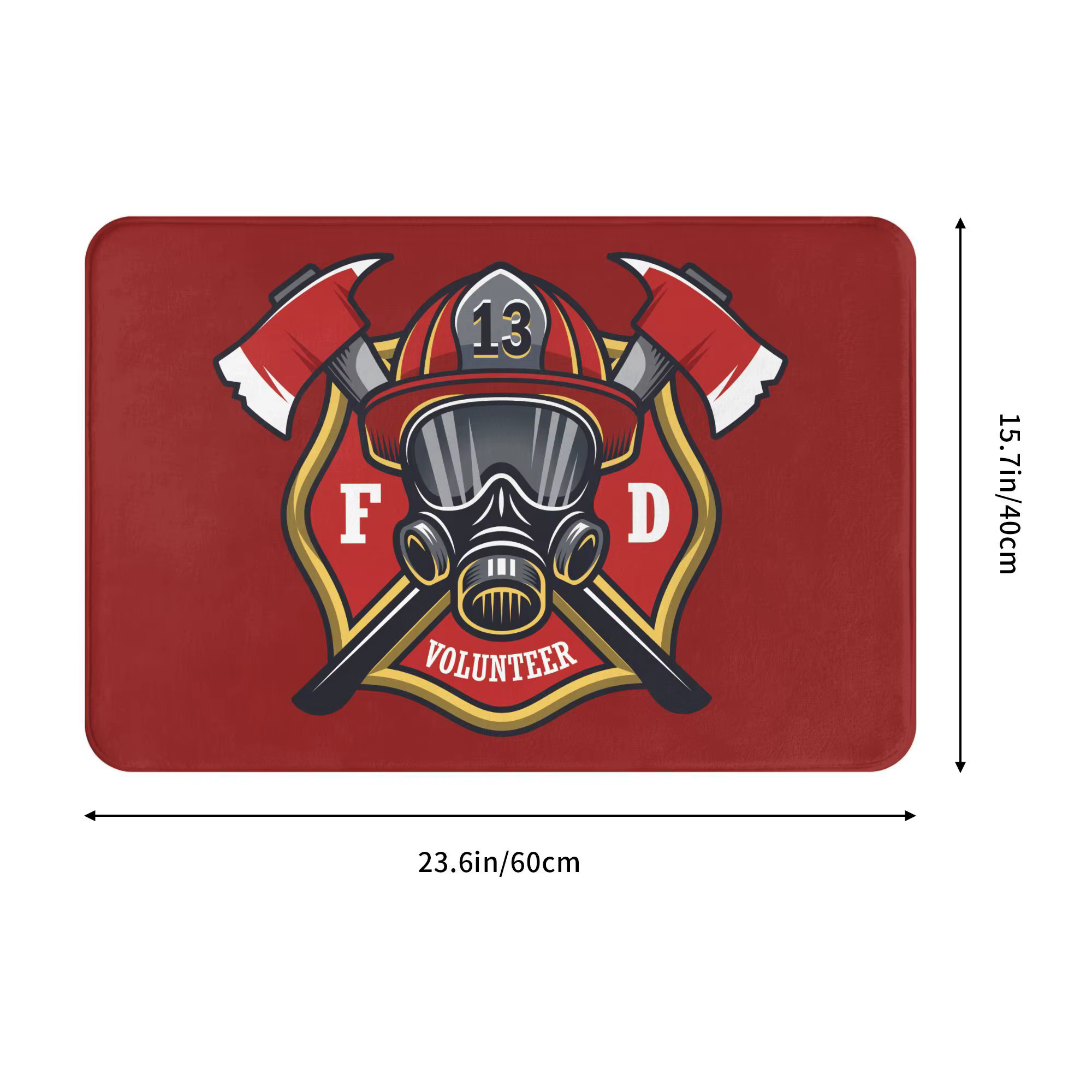 Tapis de porte d'entrée de crâne de pompier