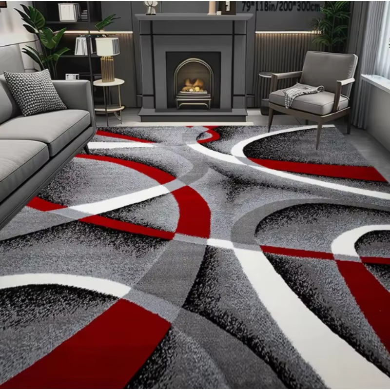Grand tapis géométrique léger de luxe européen