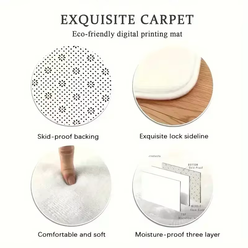 Tapis Simple noir 8 zones