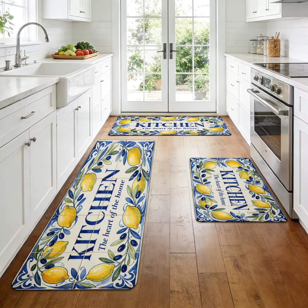 KITCHEN The heart of the home Tapis de couloir imprimé citron