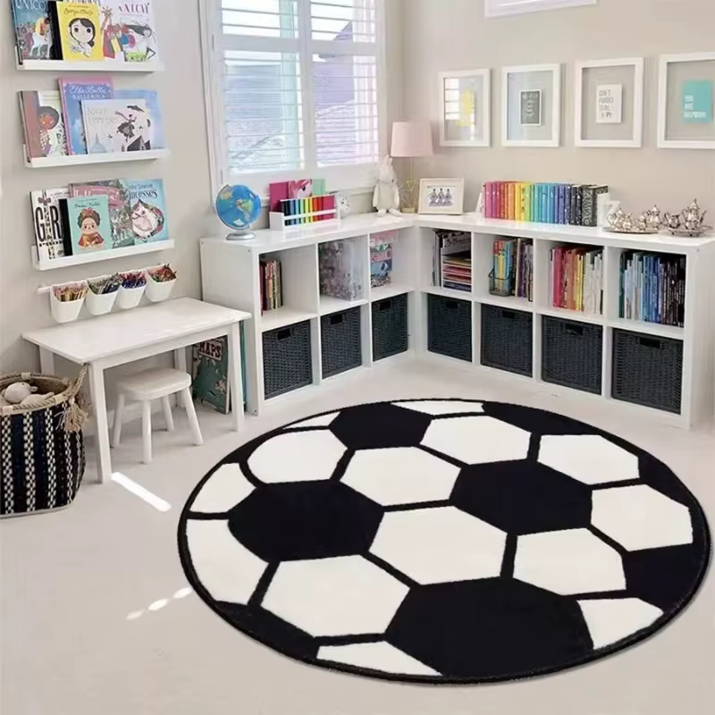 Tapis rond de basket-ball pour chambre à coucher