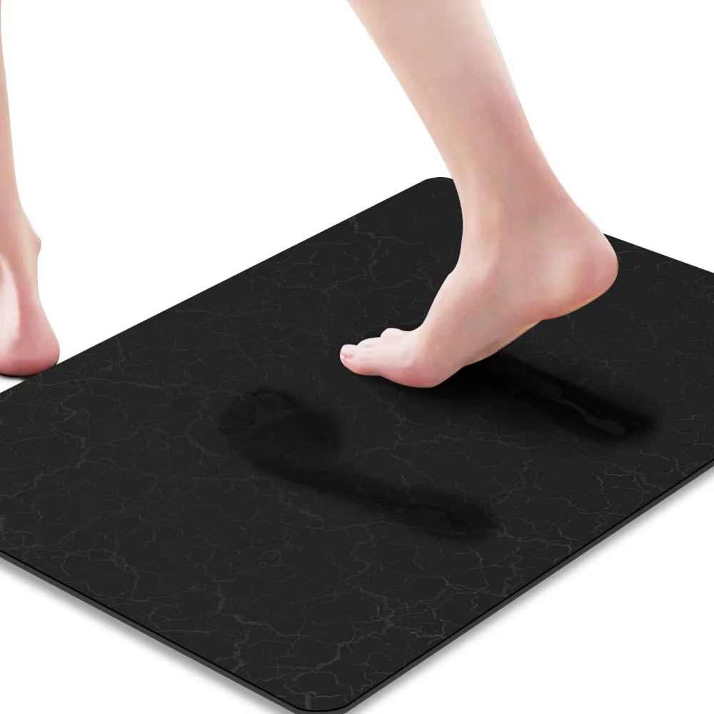 Tapis de bain en diatomite marbrée antidérapant