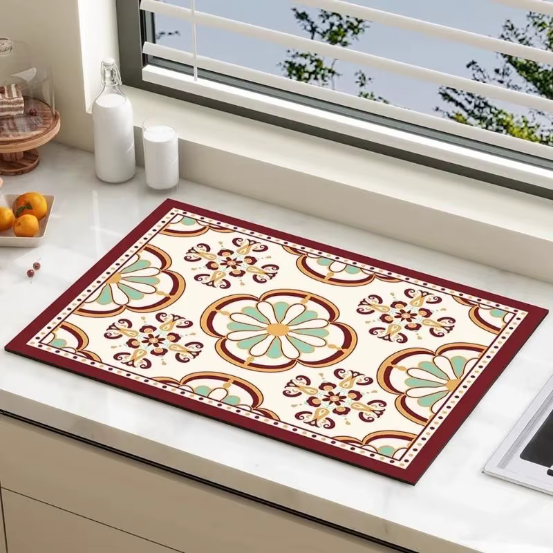Tapis d'évier de cuisine vintage marocain Mandala VIKAMA