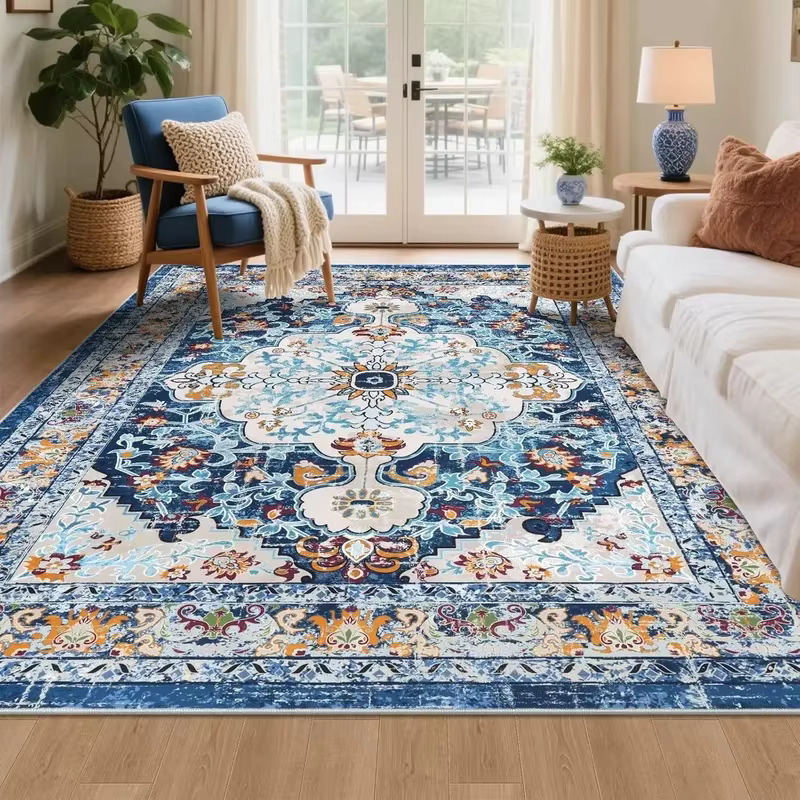 VIKAMA Tapis oriental persan vintage avec motif floral