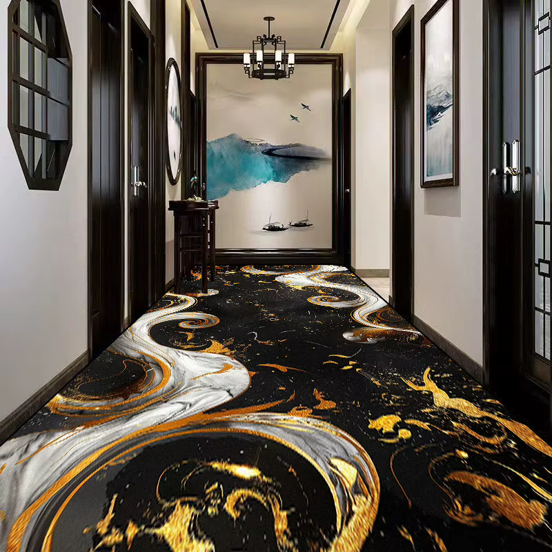 Tapis de couloir long en marbre