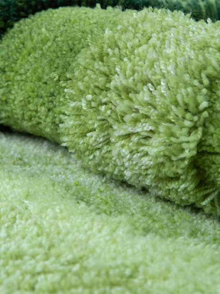 Tapis Rond de Luxe en Laine Verte