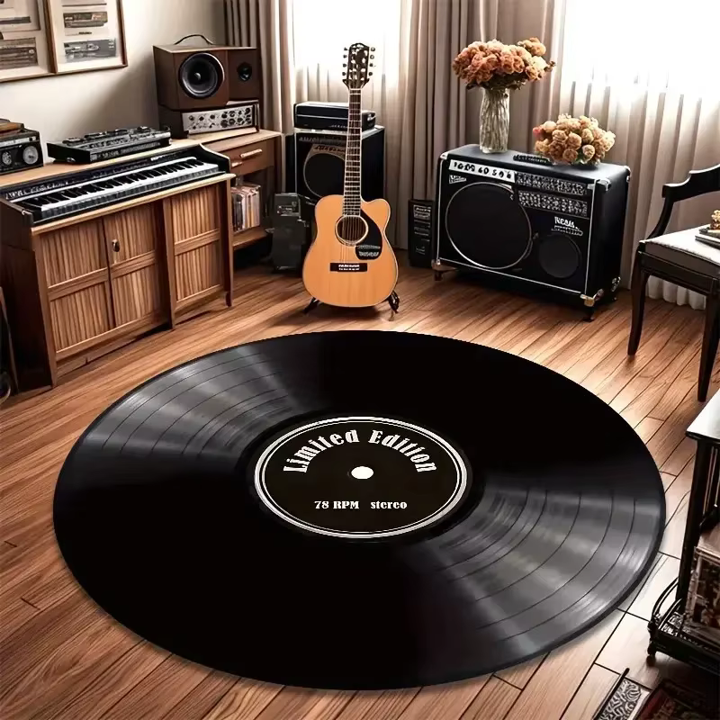 VIKAMA Tapis en vinyle noir confortablement doux et chaud