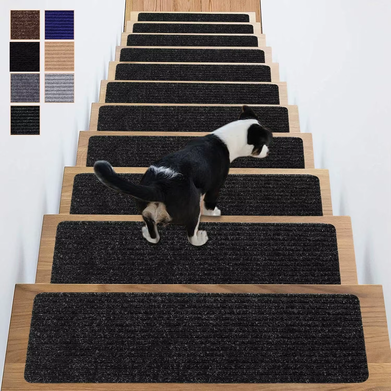1 pièce Tapis d'escalier antidérapant lavable 20cm x 100cm pour marches extérieures