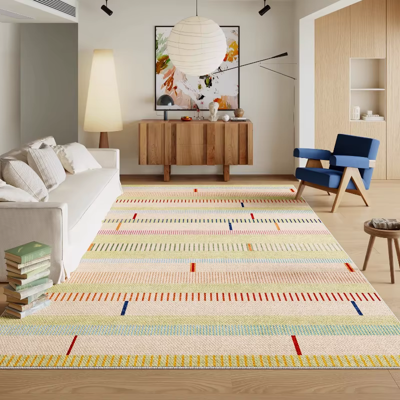 Tapis en peluche couleur Dopamine pour décoration de chambre à coucher