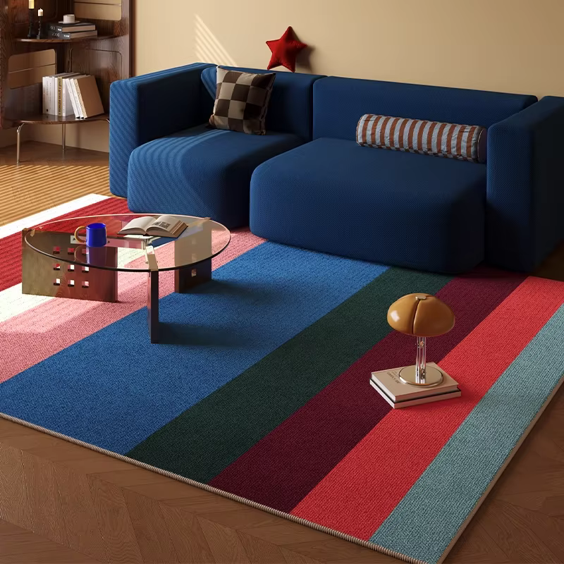 VIKAMA Tapis vintage en velours cristal résistant aux taches et antidérapant pour salon
