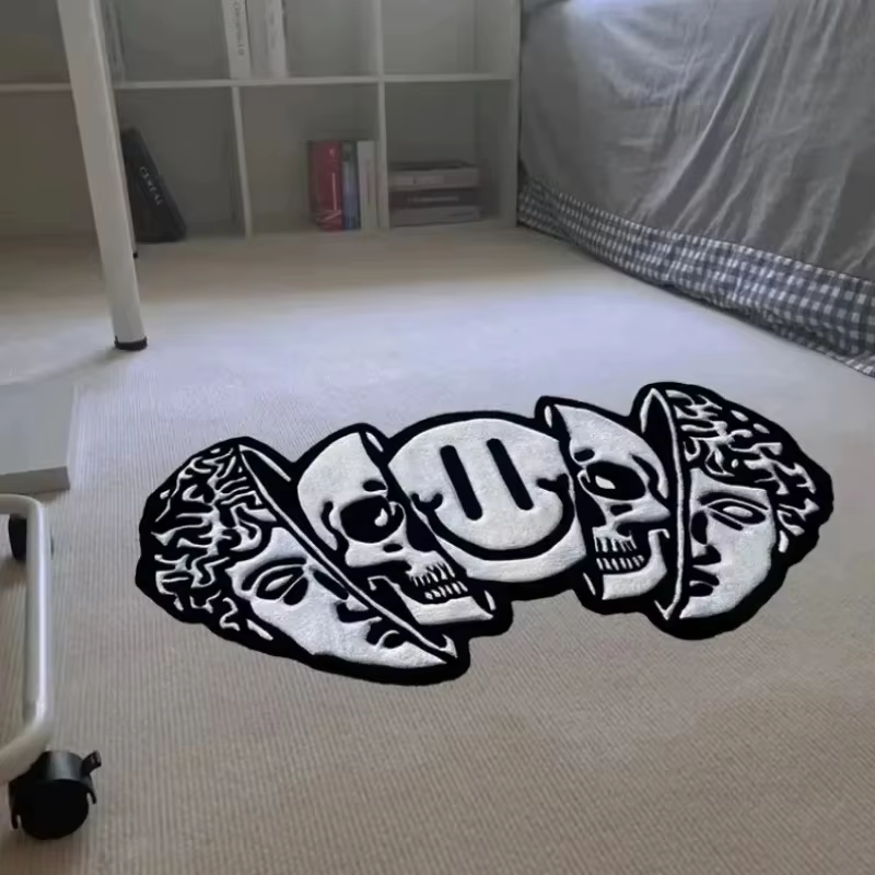 VIKAMA Tapis de sol créatif en forme de crâne