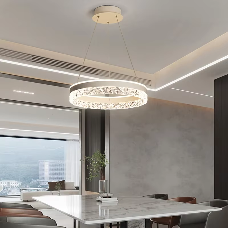 Chambre principale lumière style de luxe nordique moderne design minimaliste restaurant bar table anneau lustre chambre lumière principale