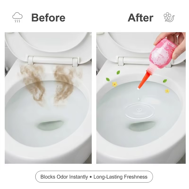 Gouttes Éliminatrices d'Odeurs Instantanées pour Toilettes – Désodorisant Concentré Puissant pour une Salle de Bain Fraîche et Propre