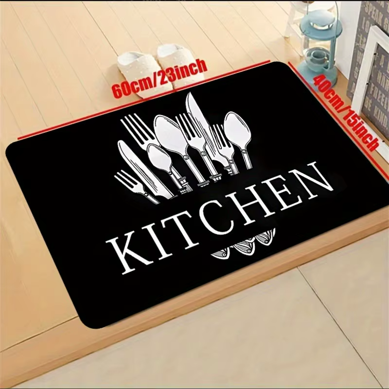 Tapis de sol noir pour cuisine