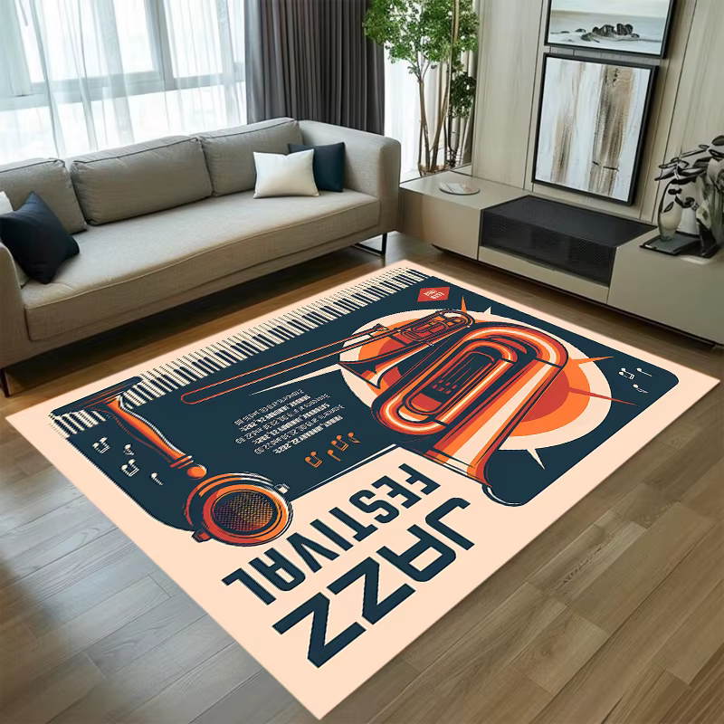 Tapis de sol vintage guitare rock