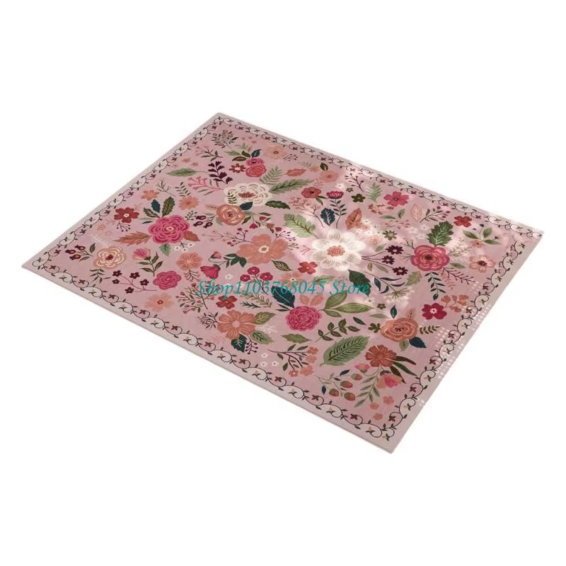 R53F Tapis zone facile à nettoyer avec floral vintages tapis pour entrées
