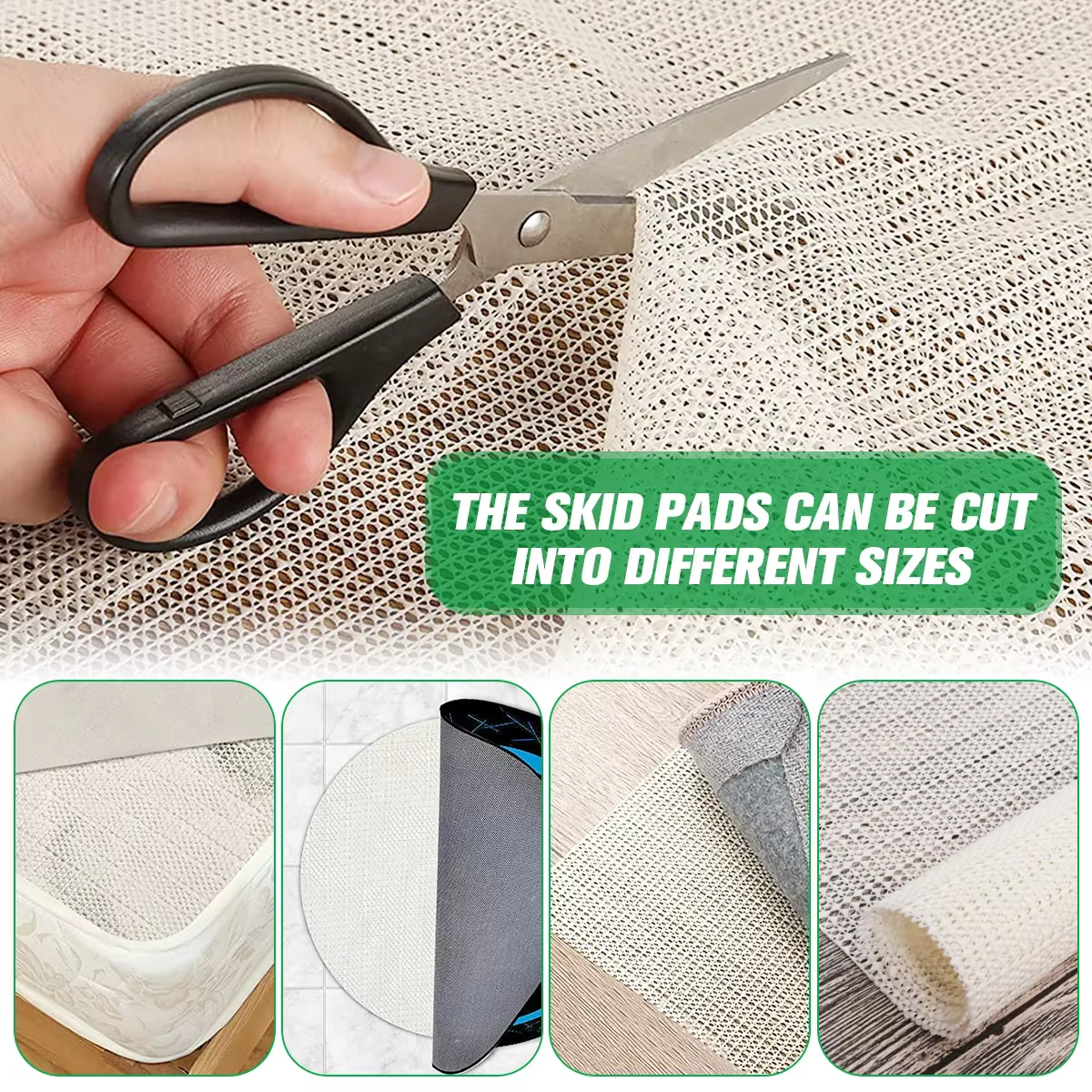 Sous-couche antidérapante pour tapis, fixateur de tapis, sous-couche multi-usages, tapis antidérapant en maille pour sols durs et coussins