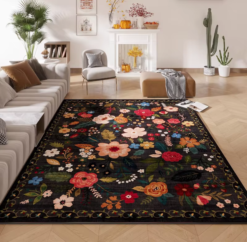 Tapis floral bohème vintage