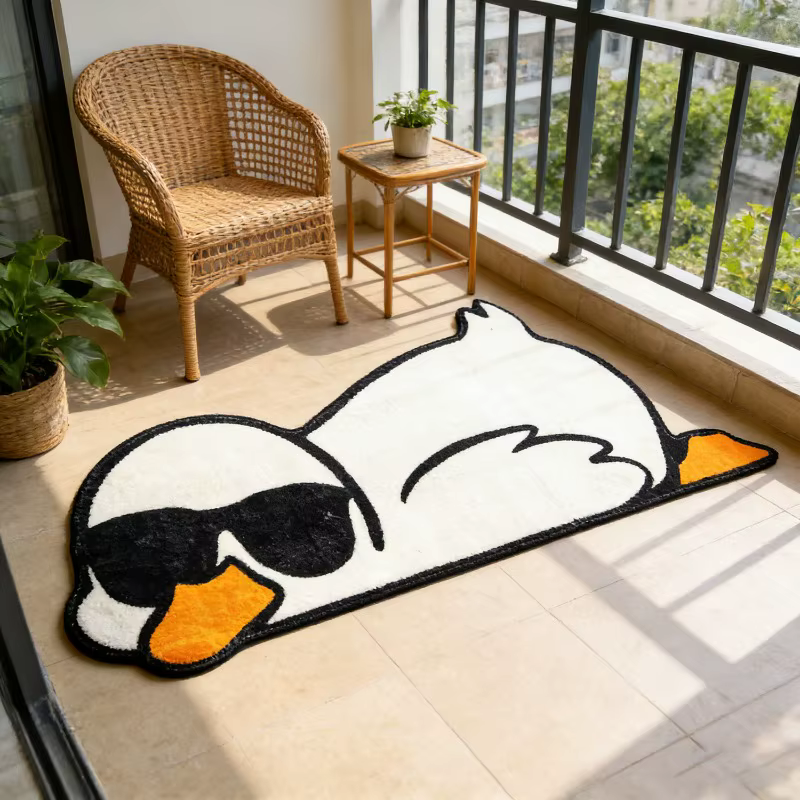 VIKAMA Tapis de chevet tendance motif canard jaune