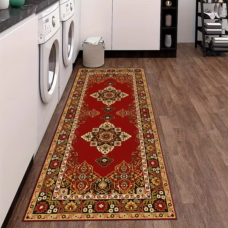 VIKAMA – tapis de Style persan Vintage, résistant aux taches et antidérapant, pour entrée et chevet de chambre à coucher, de cuisine, décoration de maison